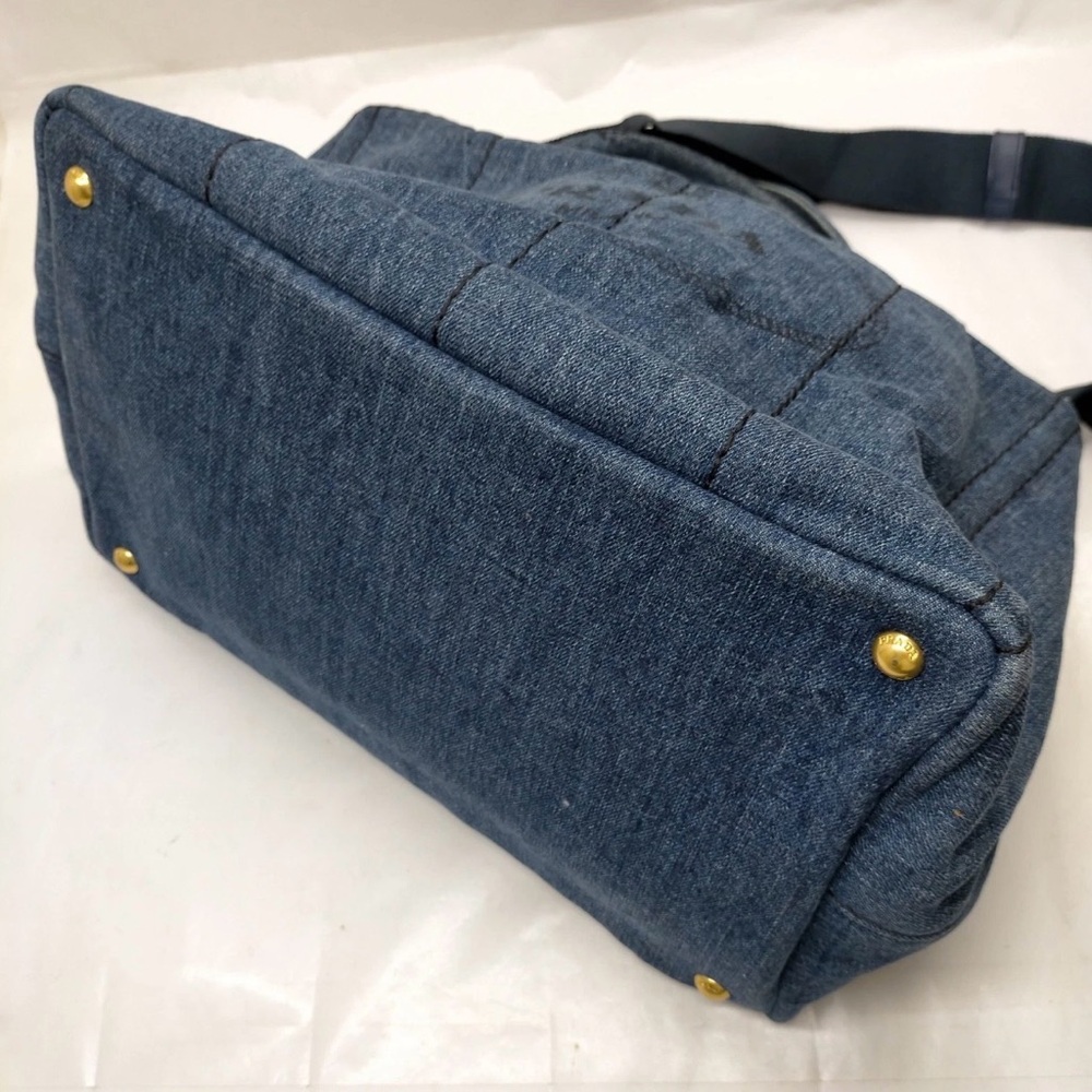 Prada Denim Blue Tote Bag with Black Strap - Picture 5 of 9